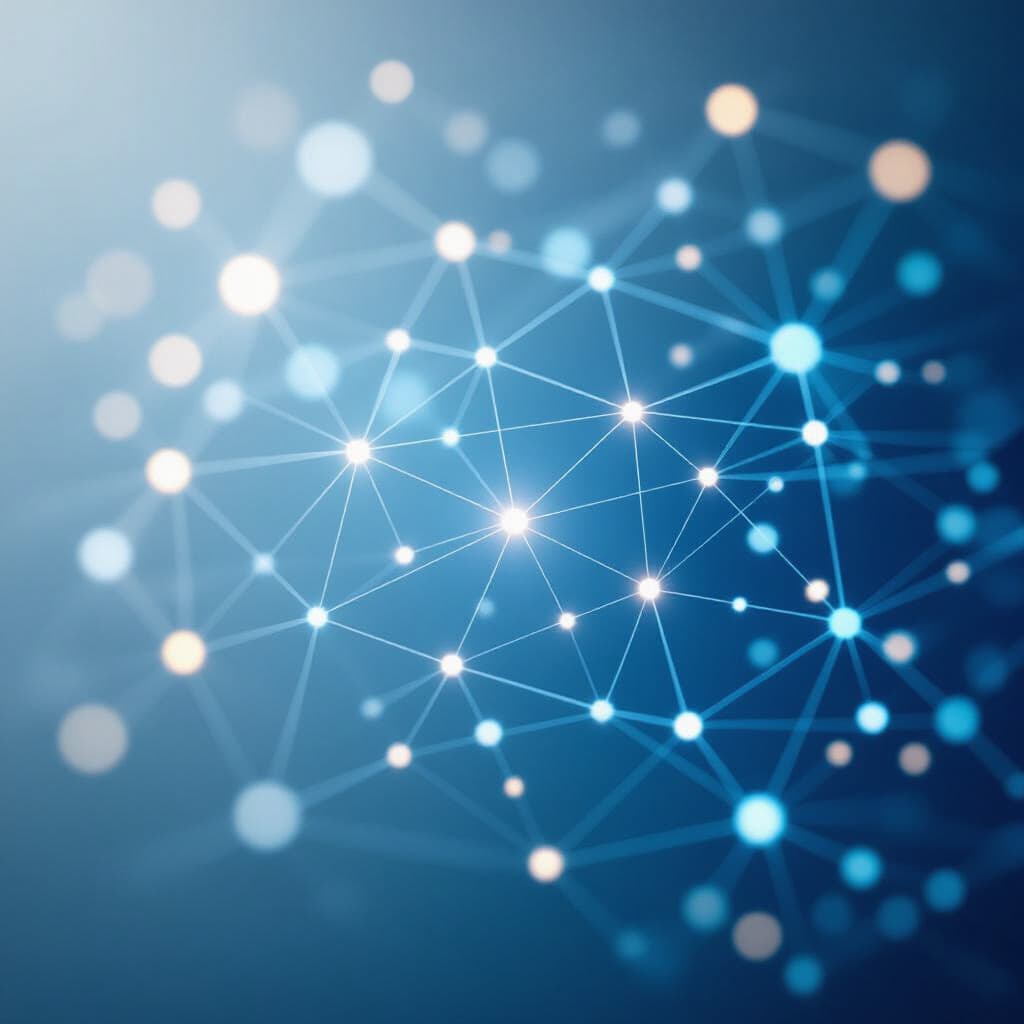 Une constellation de neurones lumineux reliés par de fines arêtes de lumière